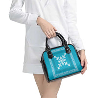 Hawaiian Quilt Block Design Shoulder Handbag Teal Hawaii Culture Motifs - Polynesian Pride