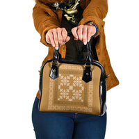Hawaiian Quilt Pattern Shoulder Handbag Gold Hawaii Culture Tropical - Polynesian Pride