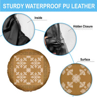 Hawaiian Quilt Pattern Spare Tire Cover Gold Hawaii Culture Tropical LT9 - Polynesian Pride