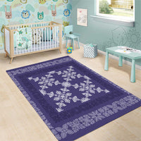 Hawaiian Quilt Pattern Area Rug Purple Hawaii Culture Tropical - Polynesian Pride