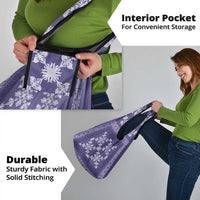 Hawaiian Quilt Pattern Grocery Bag Purple Hawaii Culture Tropical - Polynesian Pride