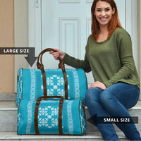 Hawaiian Quilt Pattern Travel Bag Teal Hawaii Culture Tropical - Polynesian Pride