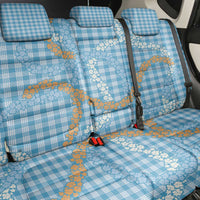 Blue Tropical Floral Palaka Back Car Seat Cover Hawaiian Quilt Pattern - Polynesian Pride