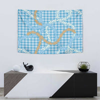 Blue Tropical Floral Palaka Tapestry Hawaiian Quilt Pattern - Polynesian Pride
