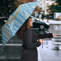 Blue Tropical Floral Palaka Umbrella Hawaiian Quilt Pattern - Polynesian Pride