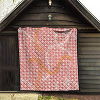 Pink Tropical Floral Palaka Quilt Hawaiian Quilt Pattern - Polynesian Pride