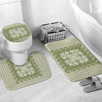 Green Ulu Palaka Quilt Pattern Bathroom Set Hawaii Culture Breadfruit - Polynesian Pride