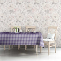 Purple Ulu Palaka Quilt Pattern Tablecloth Hawaii Culture Breadfruit - Polynesian Pride
