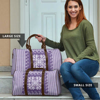 Purple Ulu Palaka Quilt Pattern Travel Bag Hawaii Culture Breadfruit - Polynesian Pride