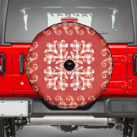 Red Ulu Palaka Quilt Pattern Spare Tire Cover Hawaii Culture Breadfruit LT9 - Polynesian Pride