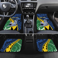 Personalised Crocodile and Shark Solomon Islands Car Mats Polynesian Tribal Tattoo LT9 Set 4pcs Green - Polynesian Pride