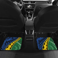 Personalised Crocodile and Shark Solomon Islands Car Mats Polynesian Tribal Tattoo LT9 Set 2pcs - Back Green - Polynesian Pride