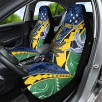 Personalised Crocodile and Shark Solomon Islands Car Seat Cover Polynesian Tribal Tattoo LT9 - Polynesian Pride
