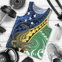 Personalised Crocodile and Shark Solomon Islands Men Tank Top Polynesian Tribal Tattoo
