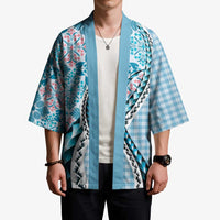 Aloha Vintage Palaka Floral Hawaiian Quilt Kimono Uliuli Motif LT9 - Polynesian Pride