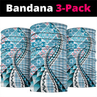 Aloha Vintage Palaka Floral Hawaiian Quilt Neck Gaiter Uliuli Motif LT9 package One Size: 25*50cm Blue - Polynesian Pride