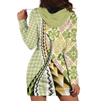 Aloha Vintage Palaka Floral Hawaiian Quilt Hoodie Dress Omaomao Motif LT9 - Polynesian Pride