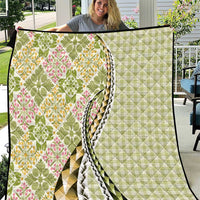 Aloha Vintage Palaka Floral Hawaiian Quilt Quilt Omaomao Motif - Polynesian Pride