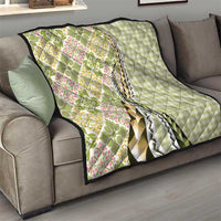 Aloha Vintage Palaka Floral Hawaiian Quilt Quilt Omaomao Motif - Polynesian Pride