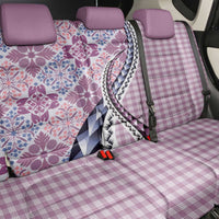Aloha Vintage Palaka Floral Hawaiian Quilt Back Car Seat Cover Akala Motif - Polynesian Pride