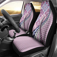 Aloha Vintage Palaka Floral Hawaiian Quilt Car Seat Cover Akala Motif - Polynesian Pride