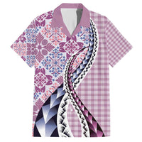 Aloha Vintage Palaka Floral Hawaiian Quilt Hawaiian Shirt Akala Motif - Polynesian Pride