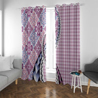 Aloha Vintage Palaka Floral Hawaiian Quilt Window Curtain Akala Motif - Polynesian Pride