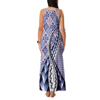 Aloha Vintage Palaka Floral Hawaiian Quilt Family Matching Tank Maxi Dress and Hawaiian Shirt Poni Motif LT9 - Polynesian Pride