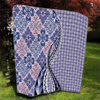 Aloha Vintage Palaka Floral Hawaiian Quilt Quilt Poni Motif - Polynesian Pride