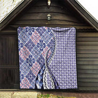 Aloha Vintage Palaka Floral Hawaiian Quilt Quilt Poni Motif - Polynesian Pride