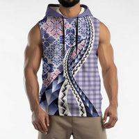 Aloha Vintage Palaka Floral Hawaiian Quilt Sleeveless Hoodie Poni Motif - Polynesian Pride