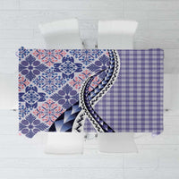 Aloha Vintage Palaka Floral Hawaiian Quilt Tablecloth Poni Motif LT9 Purple - Polynesian Pride