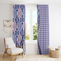 Aloha Vintage Palaka Floral Hawaiian Quilt Window Curtain Poni Motif - Polynesian Pride