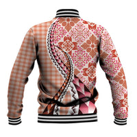 Aloha Vintage Palaka Floral Hawaiian Quilt Baseball Jacket Ulaula Motif LT9 - Polynesian Pride