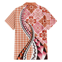 Aloha Vintage Palaka Floral Hawaiian Quilt Family Matching Tank Maxi Dress and Hawaiian Shirt Ulaula Motif LT9 - Polynesian Pride