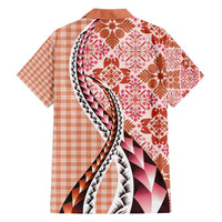 Aloha Vintage Palaka Floral Hawaiian Quilt Hawaiian Shirt Ulaula Motif - Polynesian Pride