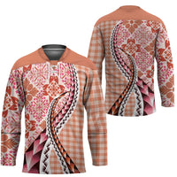 Aloha Vintage Palaka Floral Hawaiian Quilt Hockey Jersey Ulaula Motif - Polynesian Pride