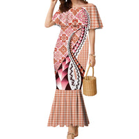 Aloha Vintage Palaka Floral Hawaiian Quilt Mermaid Dress Ulaula Motif - Polynesian Pride