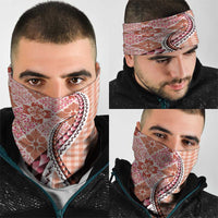 Aloha Vintage Palaka Floral Hawaiian Quilt Neck Gaiter Ulaula Motif - Polynesian Pride
