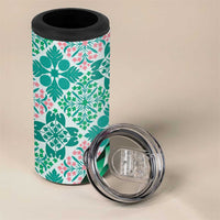Aloha Vintage Palaka Floral Hawaiian Quilt 4 in 1 Can Cooler Tumbler Polu Motif LT9 - Polynesian Pride