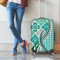 Aloha Vintage Palaka Floral Hawaiian Quilt Luggage Cover Polu Motif - Polynesian Pride