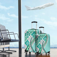 Aloha Vintage Palaka Floral Hawaiian Quilt Luggage Cover Polu Motif - Polynesian Pride