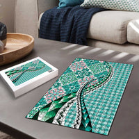 Aloha Vintage Palaka Floral Hawaiian Quilt Puzzle Polu Motif - Polynesian Pride