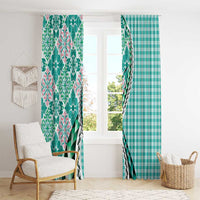 Aloha Vintage Palaka Floral Hawaiian Quilt Window Curtain Polu Motif - Polynesian Pride