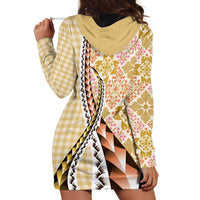 Aloha Vintage Palaka Floral Hawaiian Quilt Hoodie Dress Melemele Motif LT9 - Polynesian Pride