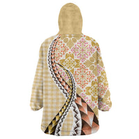 Aloha Vintage Palaka Floral Hawaiian Quilt Wearable Blanket Hoodie Melemele Motif LT9 - Polynesian Pride