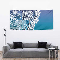 Aloha Vintage Plumeria Hawaiian Tapa Pattern Tapestry Blue Hawaiian Tapa Pattern LT9 - Polynesian Pride