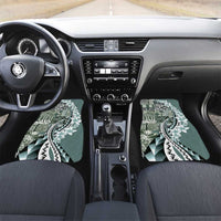 Aloha Vintage Plumeria Hawaiian Tapa Pattern Car Mats Dark Turquoise Hawaiian Tapa Pattern - Polynesian Pride