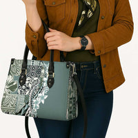 Aloha Vintage Plumeria Hawaiian Tapa Pattern Leather Bag Dark Turquoise Hawaiian Tapa Pattern LT9 - Polynesian Pride