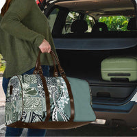 Aloha Vintage Plumeria Hawaiian Tapa Pattern Travel Bag Dark Turquoise Hawaiian Tapa Pattern - Polynesian Pride